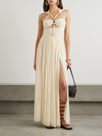 Isabel Marant Rafael embellished braided silk-crepon maxi dress