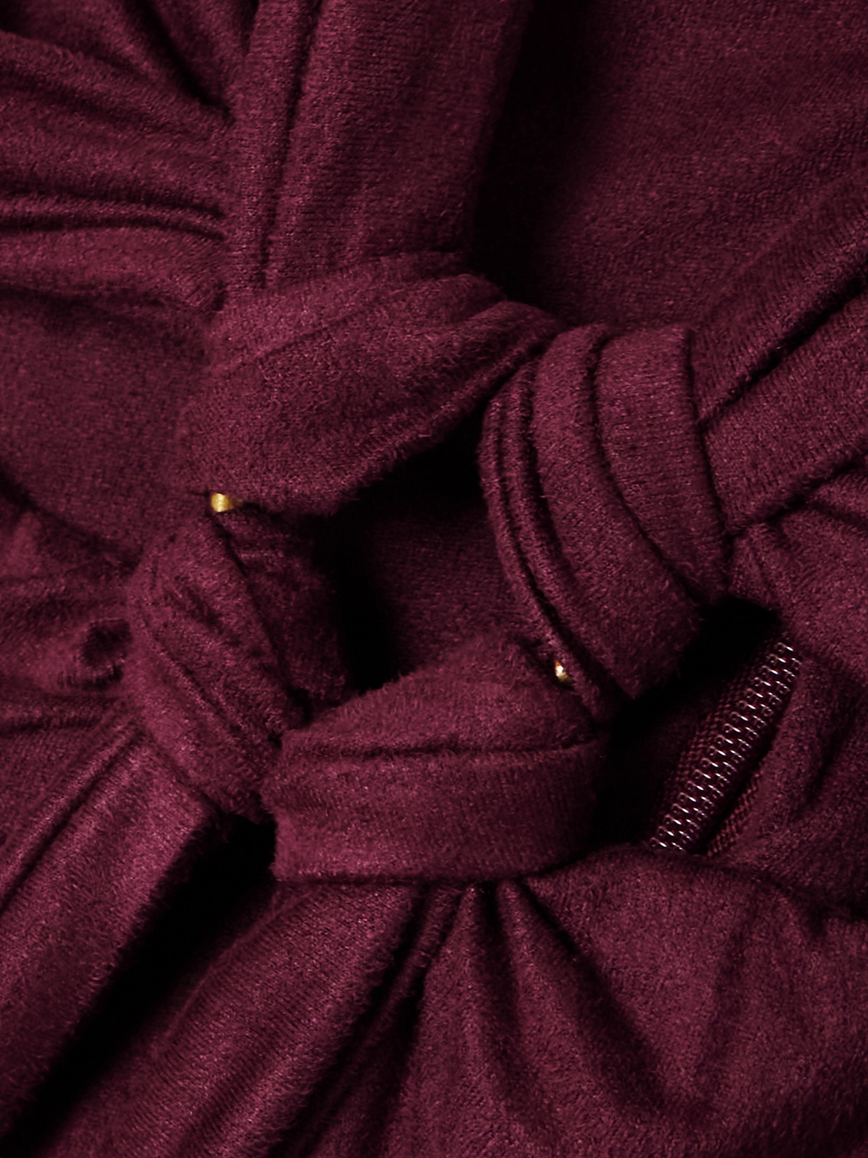 Shop Isabel Marant Sirena Knotted Cutout Brushed Stretch-jersey Midi Dress In Burgundy