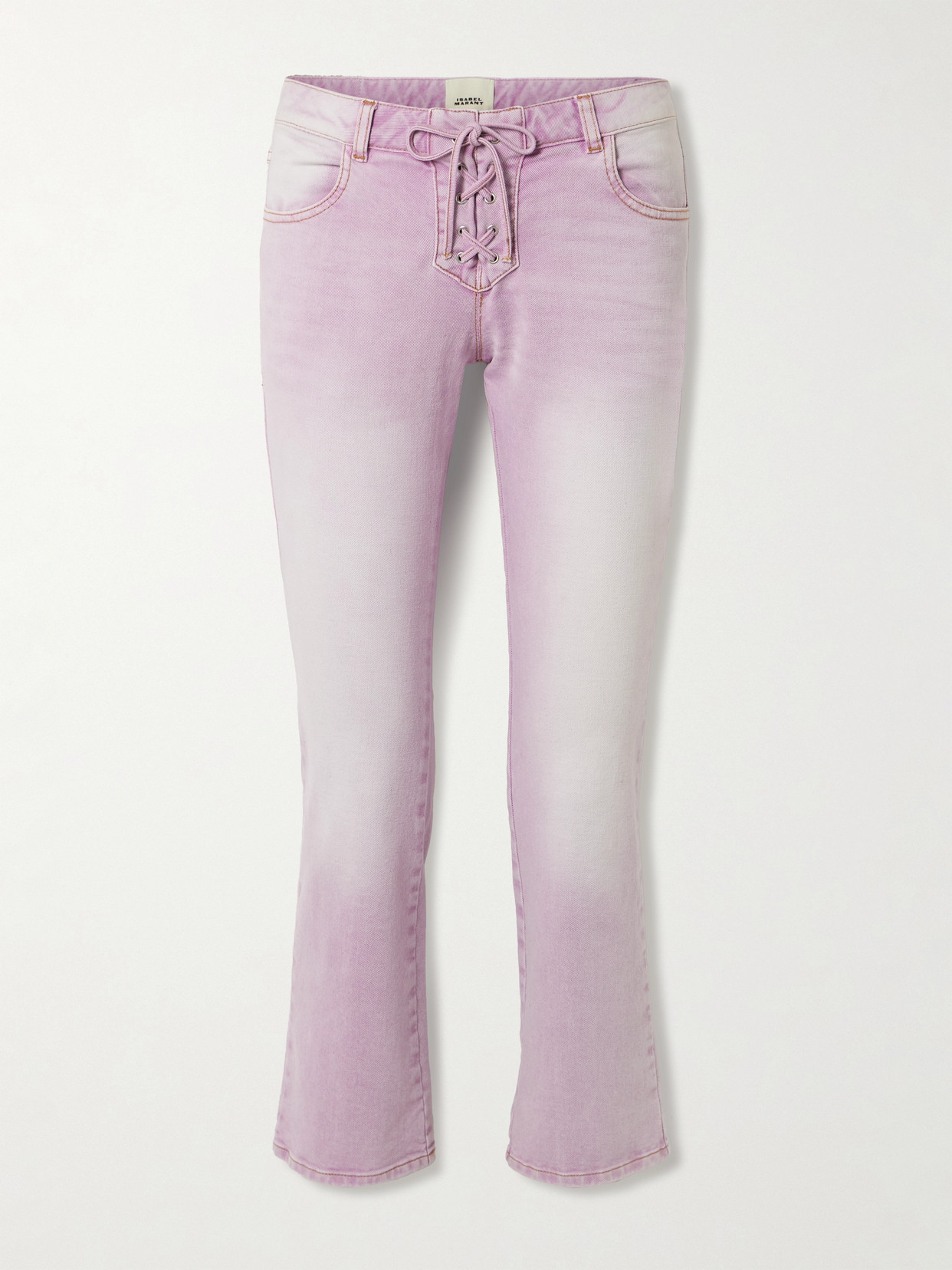 Isabel Marant Valen Lace-up Flared Jeans In Pink