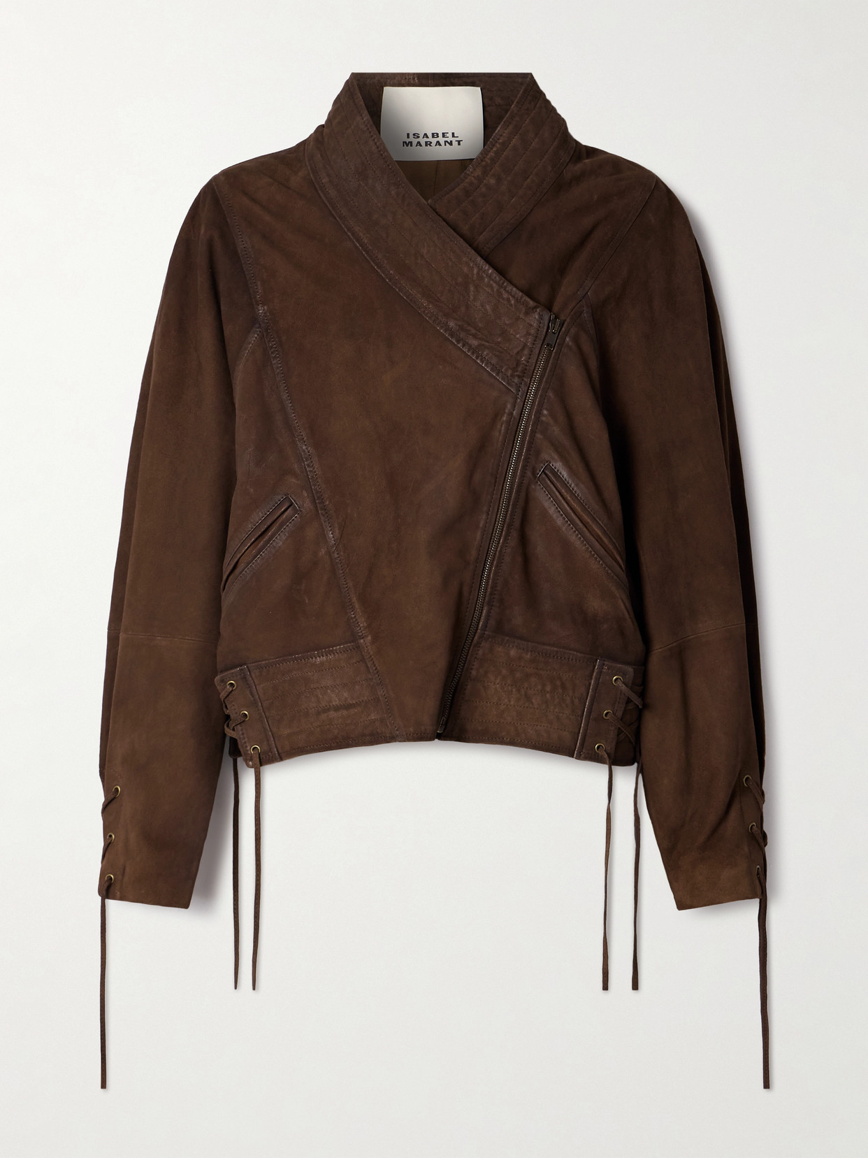 Isabel Marant Edina Lace-up Suede Jacket In Brown