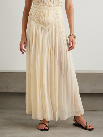 Isabel Marant Rolande braided gathered silk-crepon maxi skirt