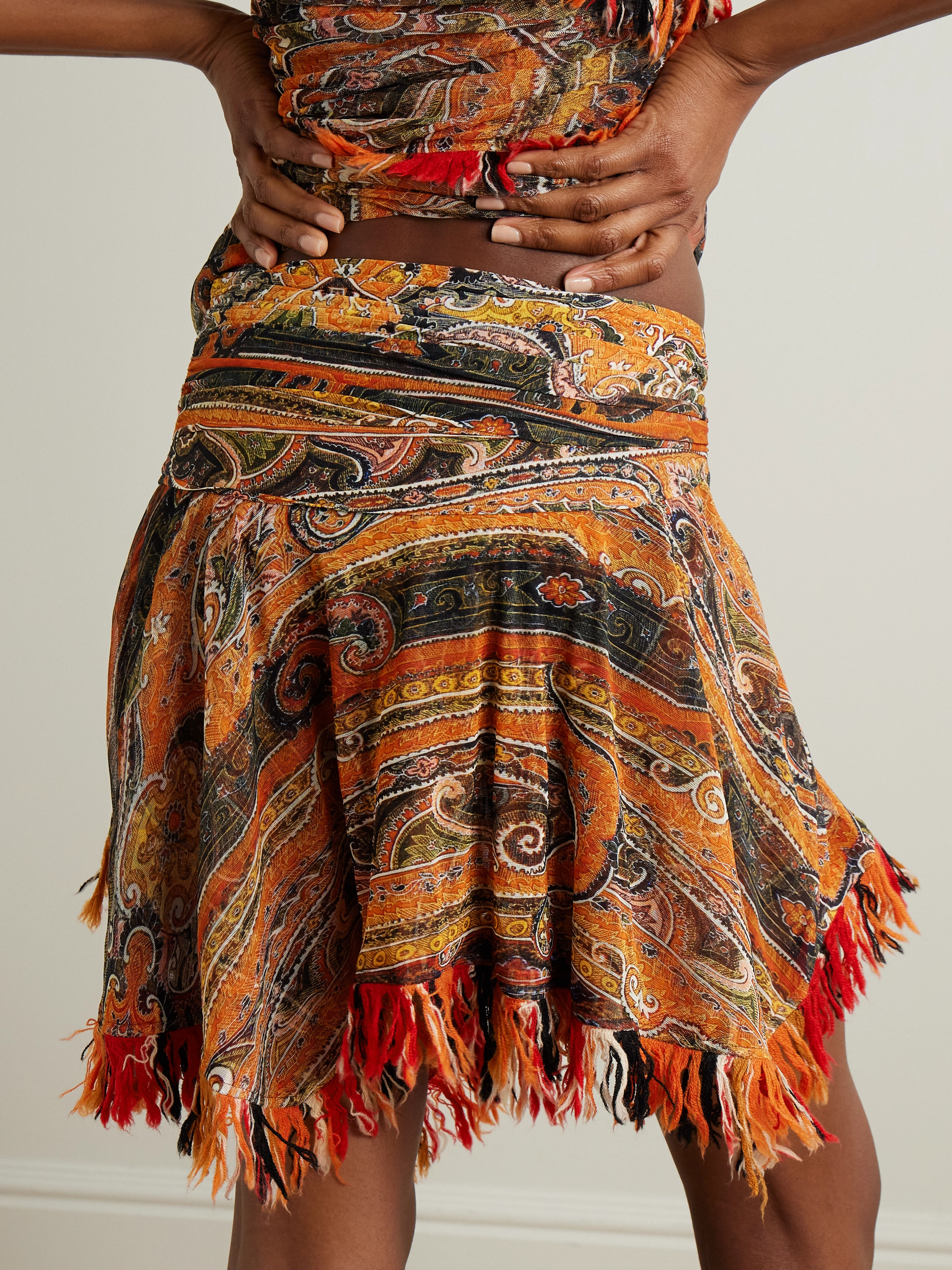 Isabel Marant - Dova shirred paisley-print georgette mini skirt