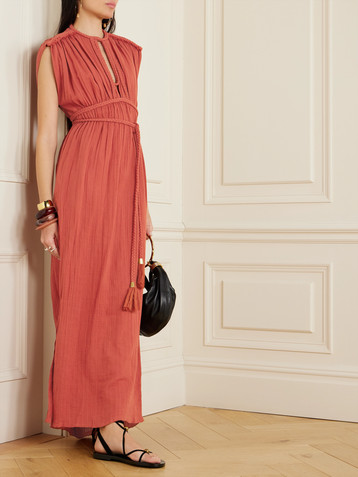Isabel Marant Joya open-back braided cotton-gauze maxi dress