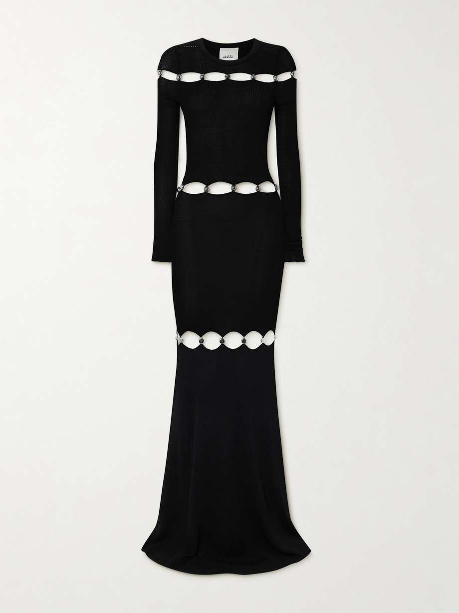 elmire embellished cutout knitted maxi dress