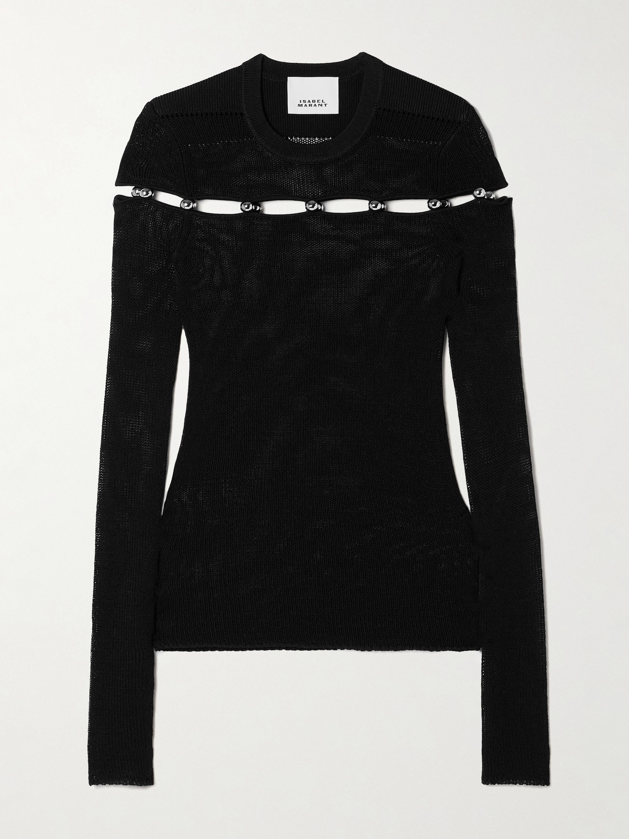Isabel Marant Elsie Embellished Knitted Sweater In Black