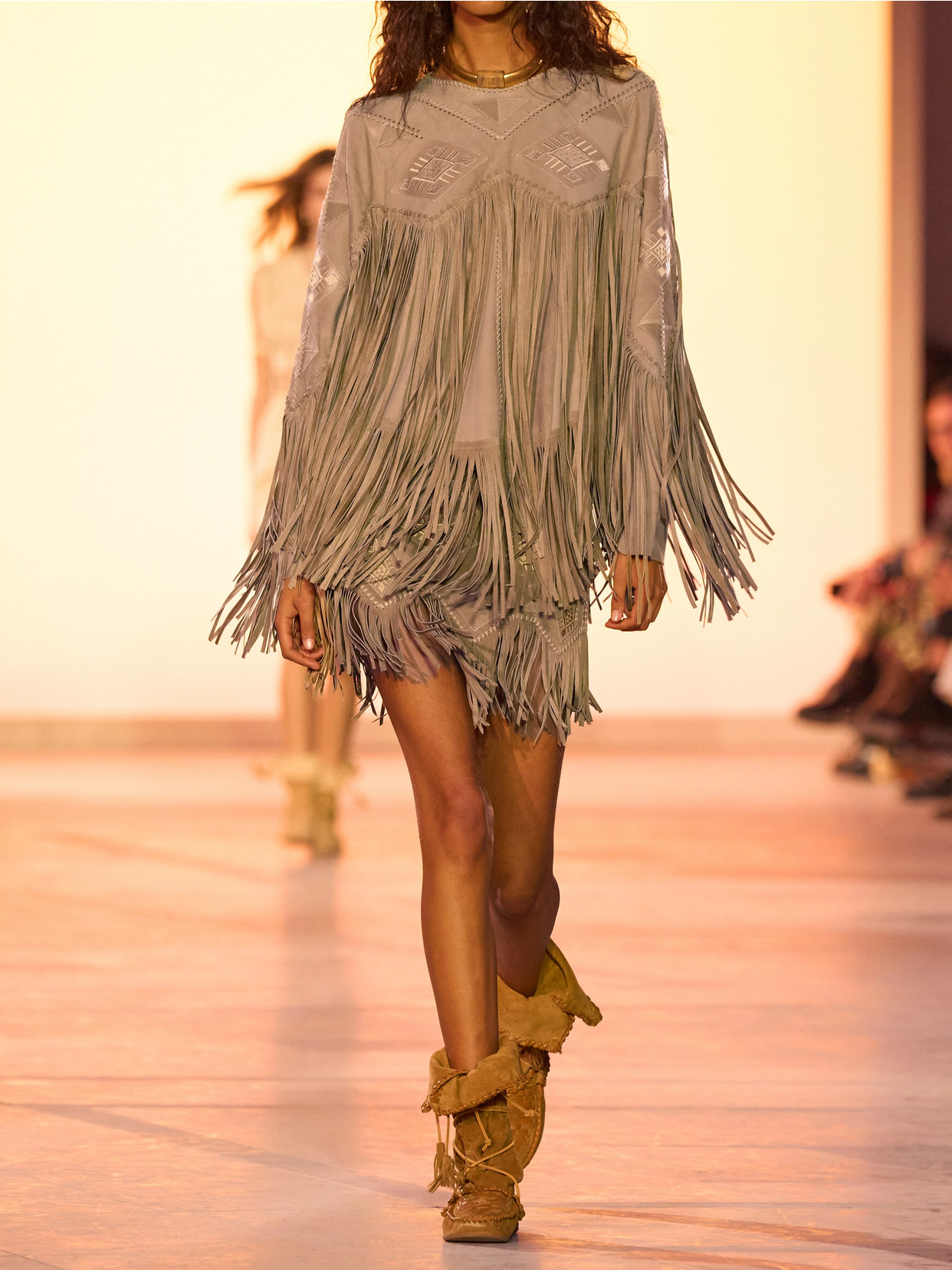 Shop Isabel Marant Dolci Fringed Leather-trimmed Embroidered Suede Top In Neutrals