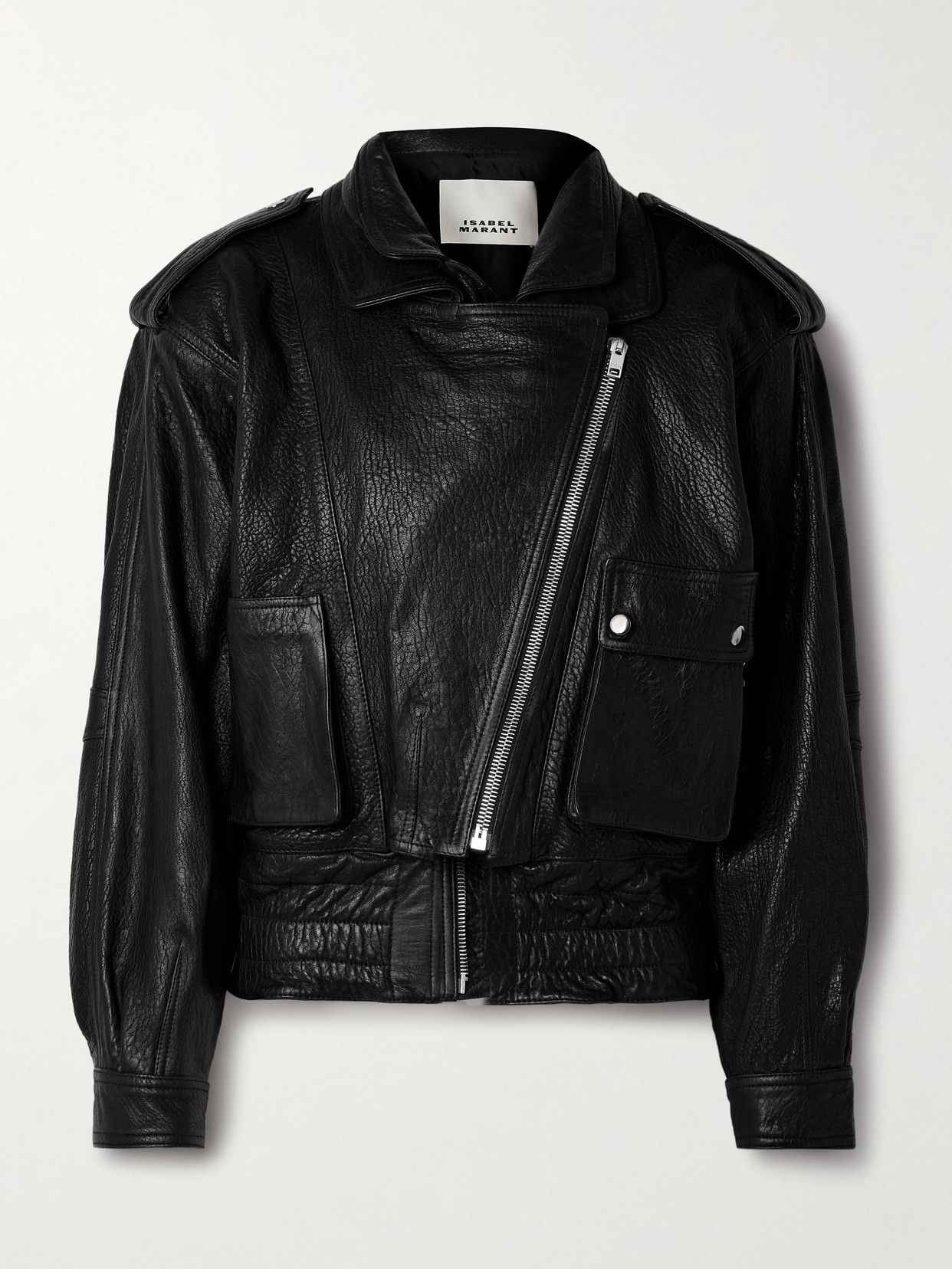 ISABEL MARANT ANELI LAYERED TEXTURED-LEATHER JACKET