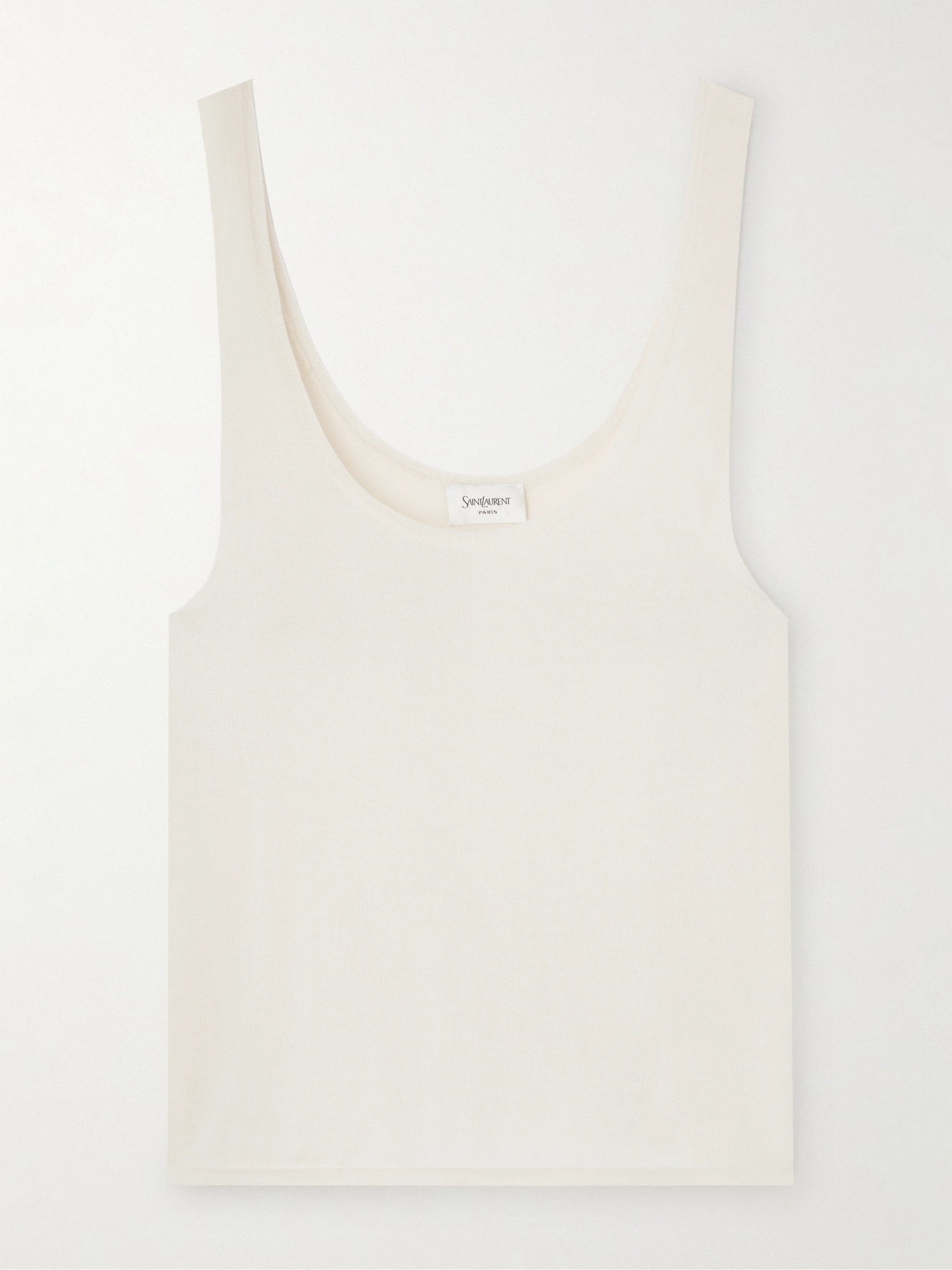 Saint Laurent Wool, Cashmere And Silk-blend Tank Top In Ivory