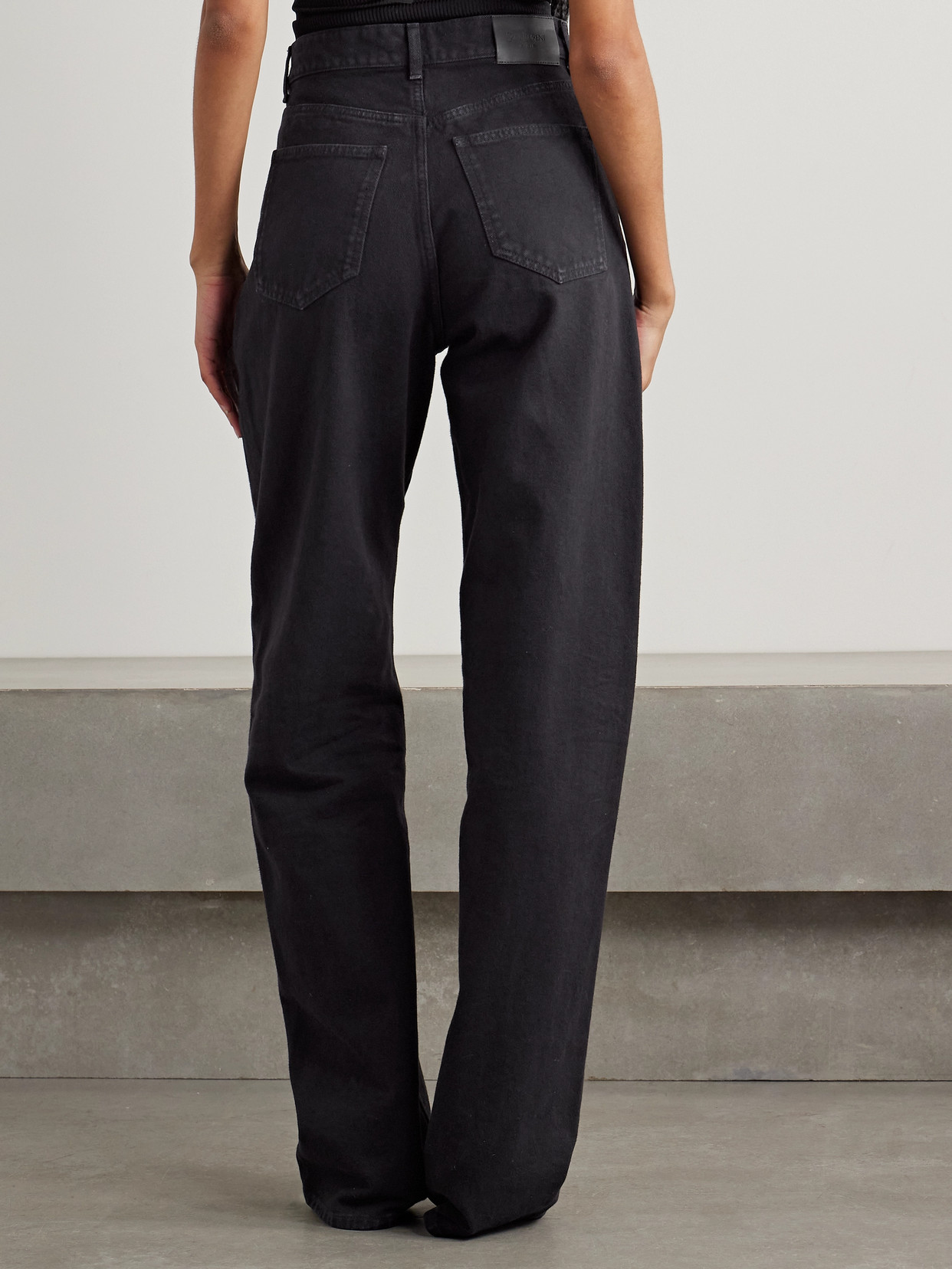 Saint Laurent Straight Leg Denim Pants In Black