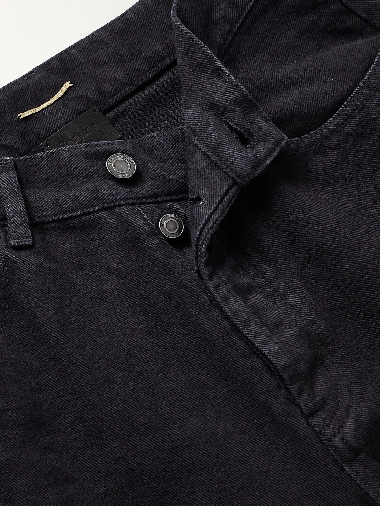 Saint Laurent Straight Leg Denim Pants In Black