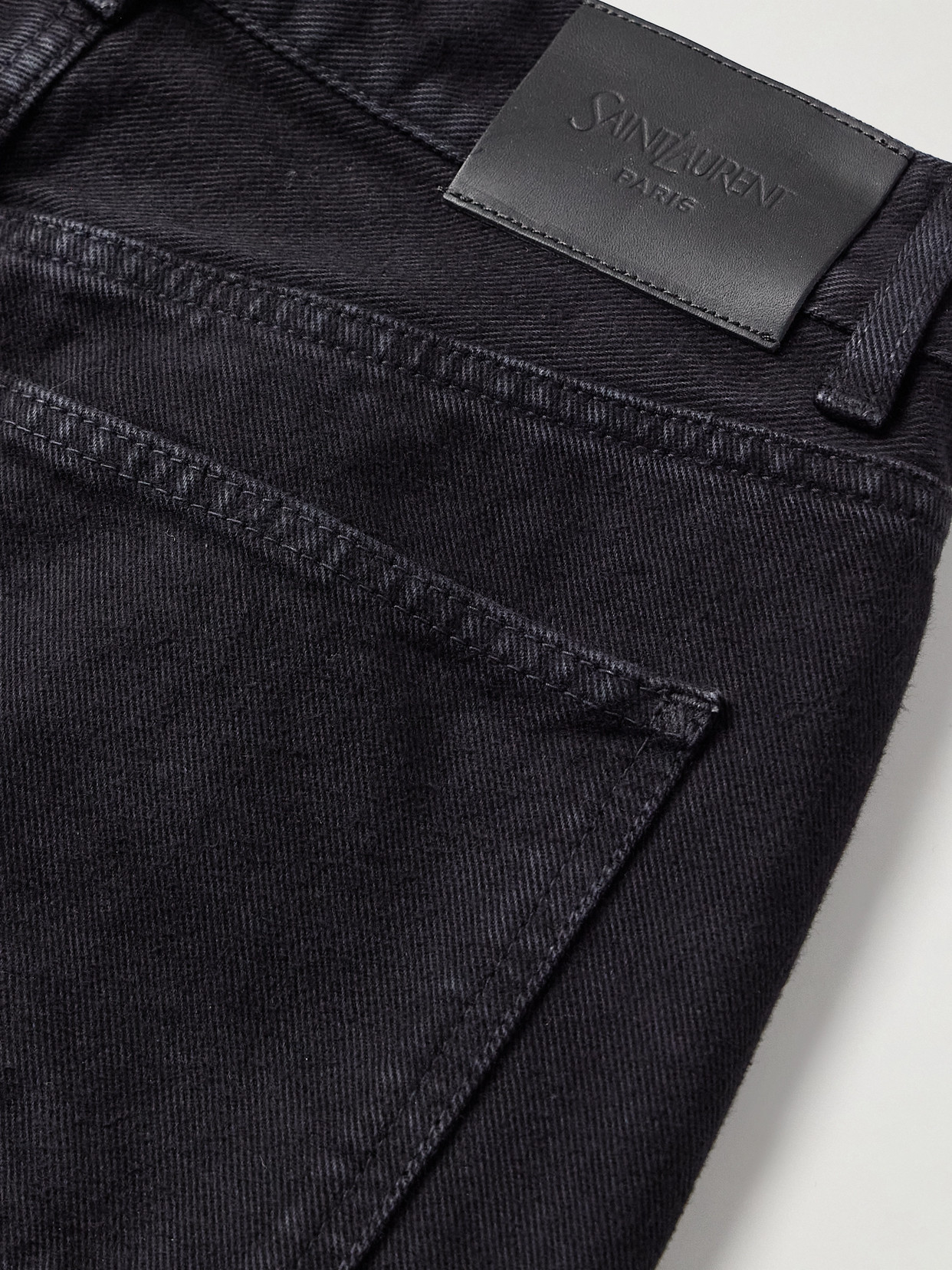 Saint Laurent Straight Leg Denim Pants In Black