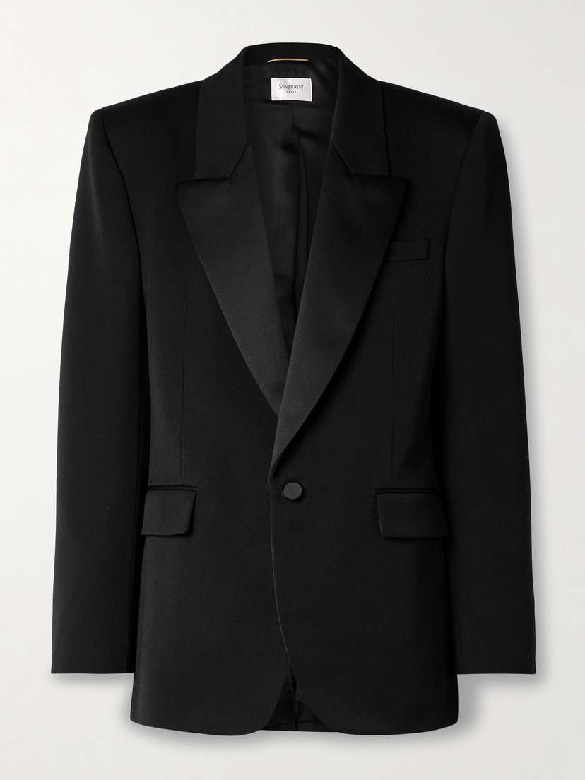 Saint Laurent Satin-trimmed Wool Blazer