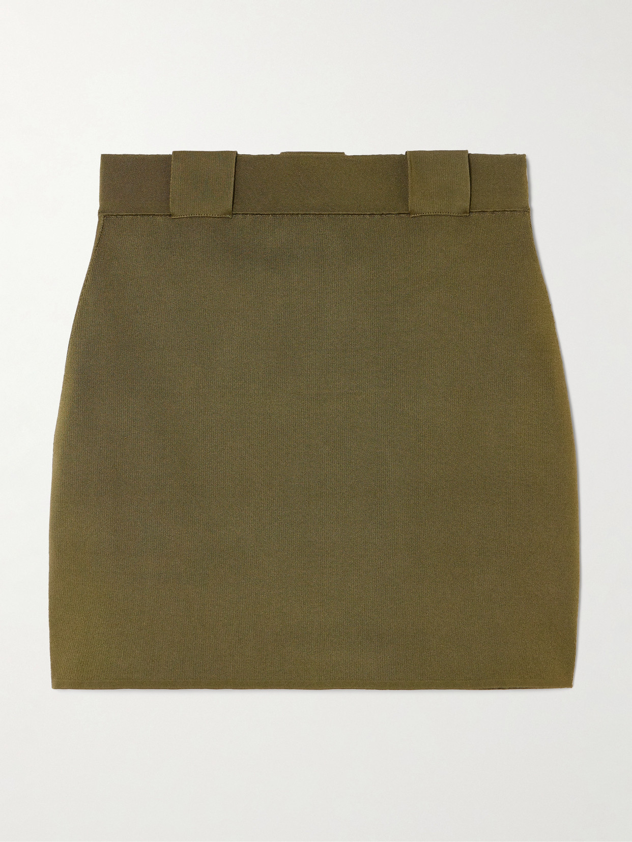 Saint Laurent Silk-blend Mini Skirt In Green