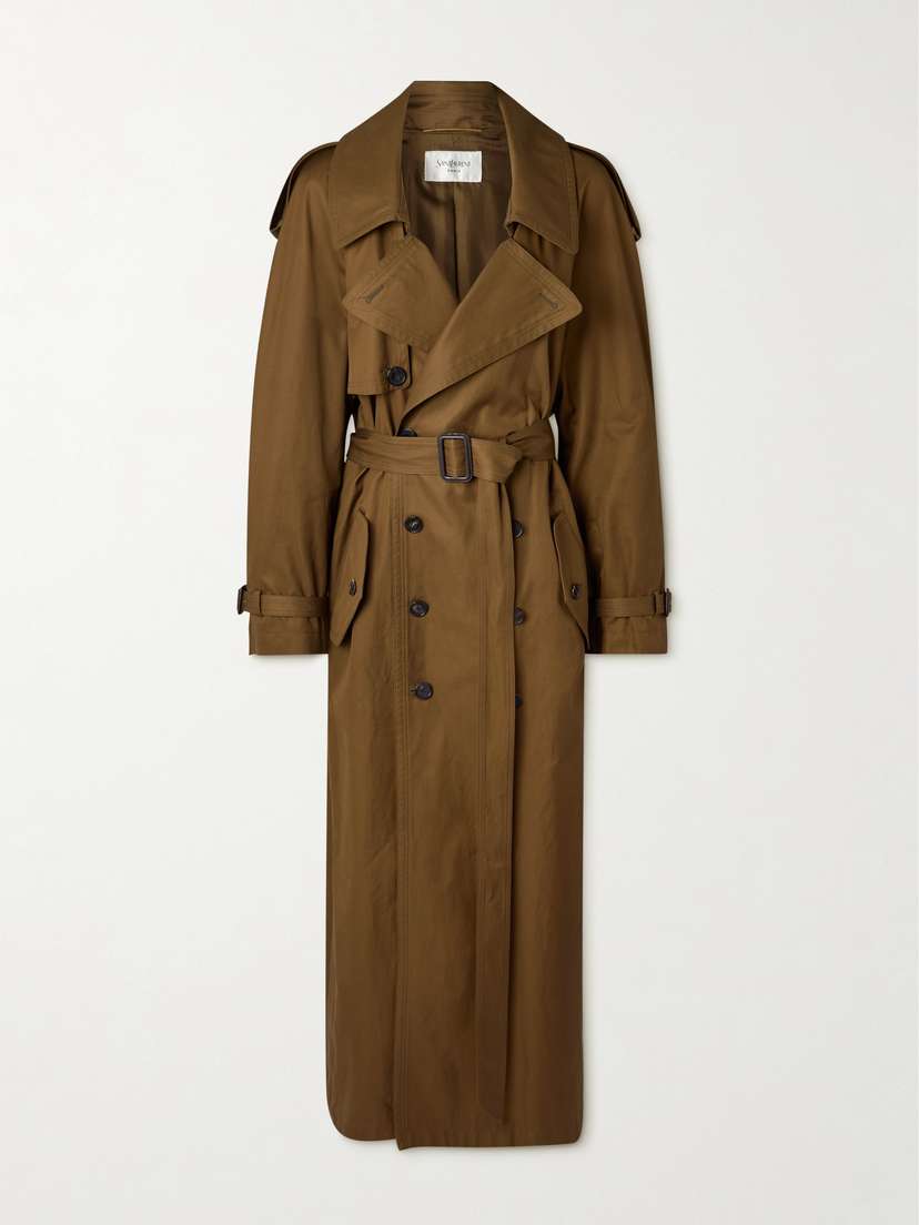 Saint Laurent Oversized Belted Cotton-twill Trench Coat - FR 34