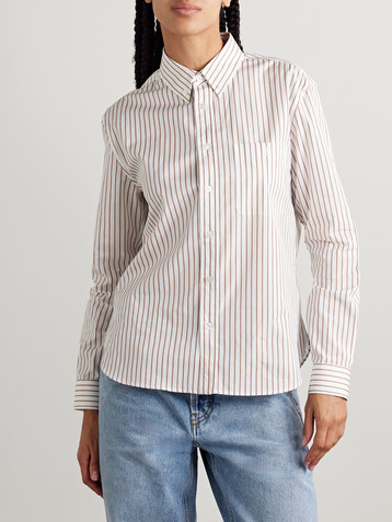 Saint Laurent Striped cotton-poplin shirt
