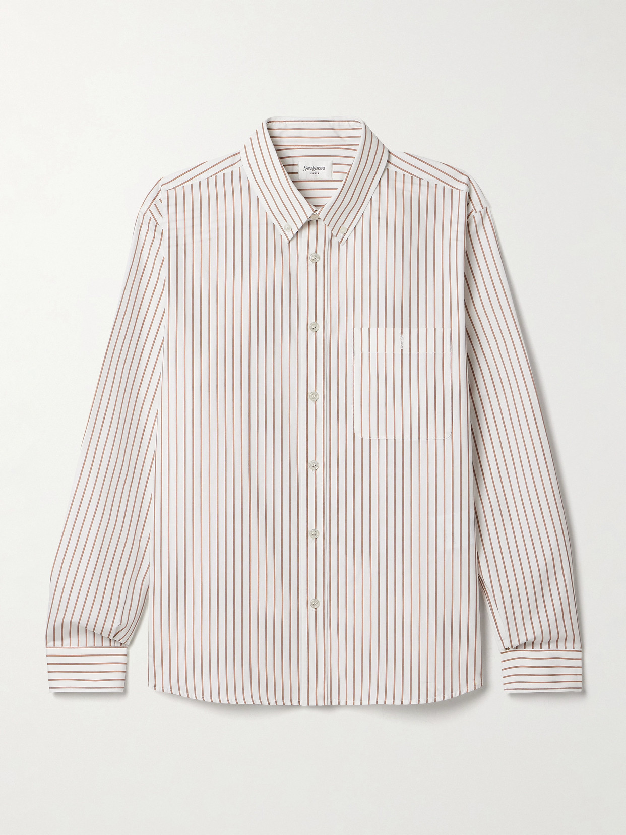 Saint Laurent Women's Embroidered Poplin Shirt In White