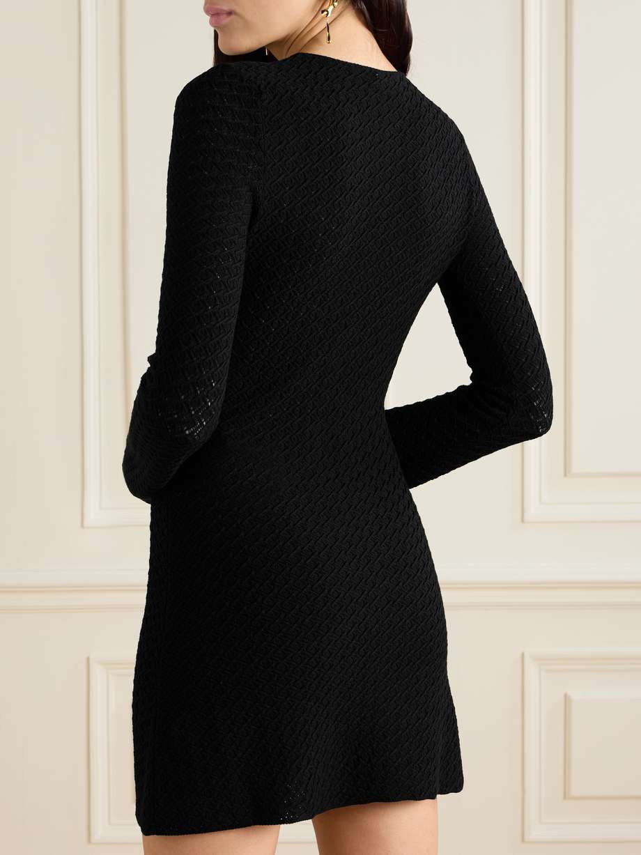 open-knit wool-blend mini dress