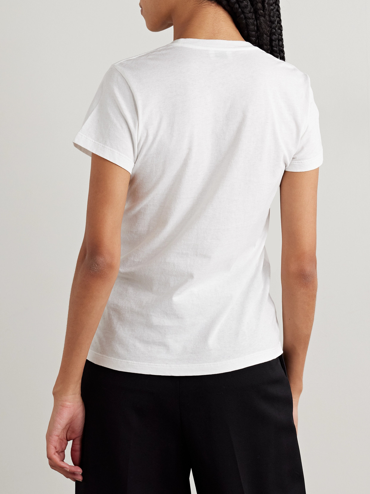 Saint Laurent White T-shirt With Graphic Print On The Front In Cotton Woman In White