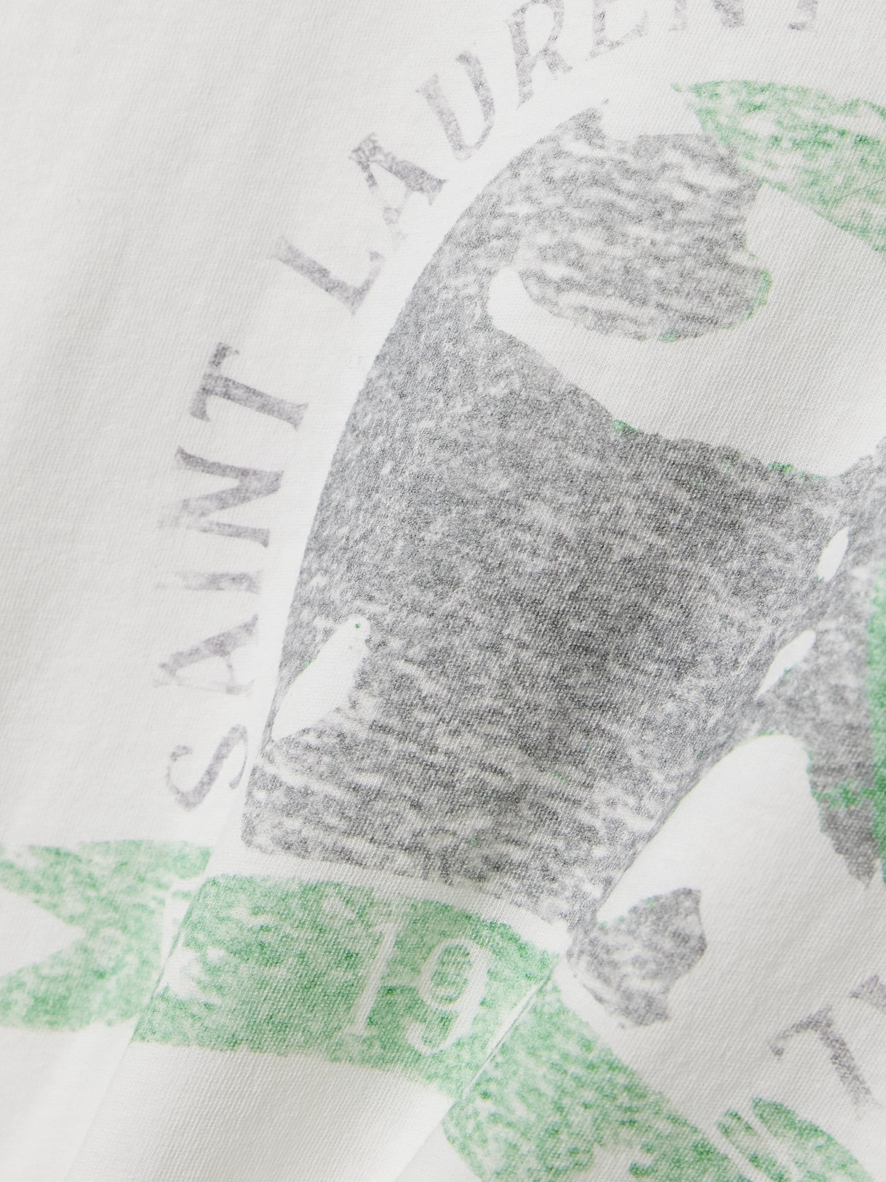 Saint Laurent White T-shirt With Graphic Print On The Front In Cotton Woman In White