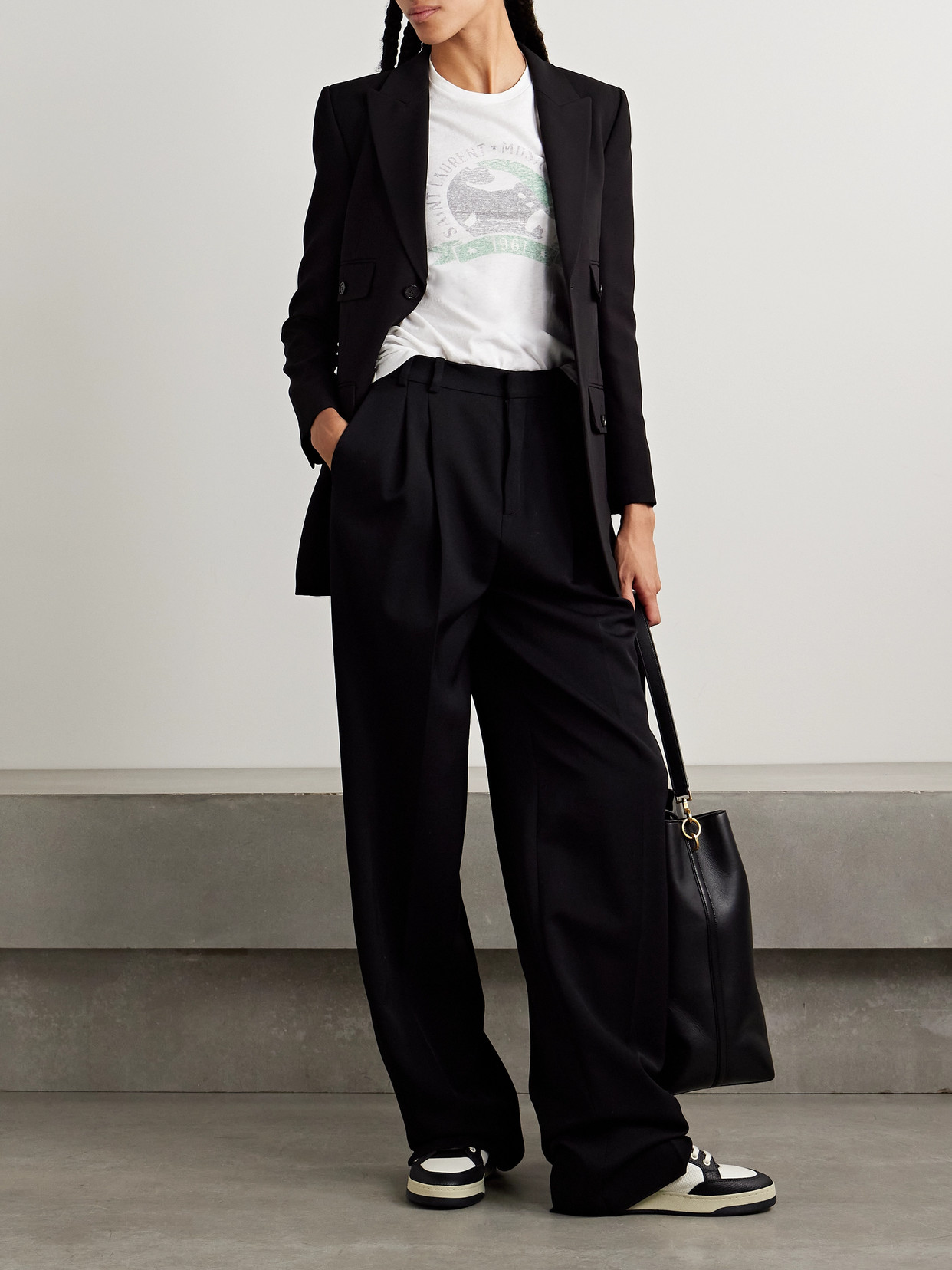 Saint Laurent White T-shirt With Graphic Print On The Front In Cotton Woman In White