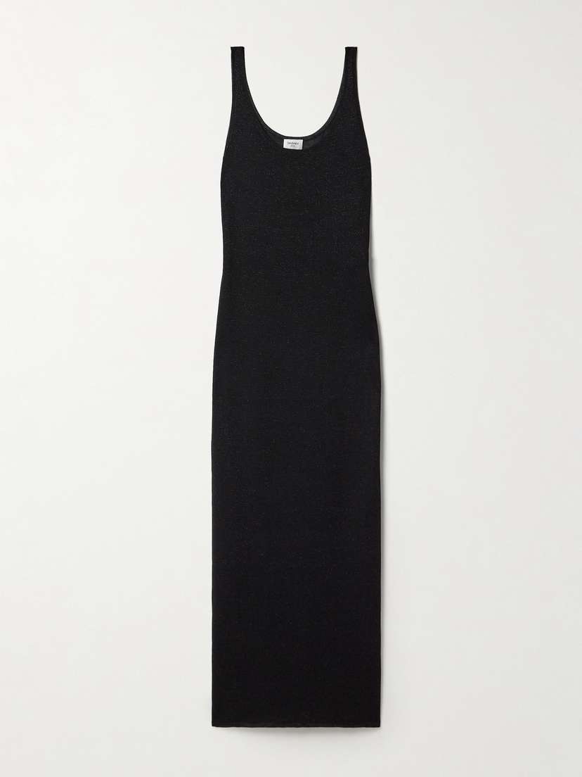 Saint Laurent Metallic Knitted Maxi Dress