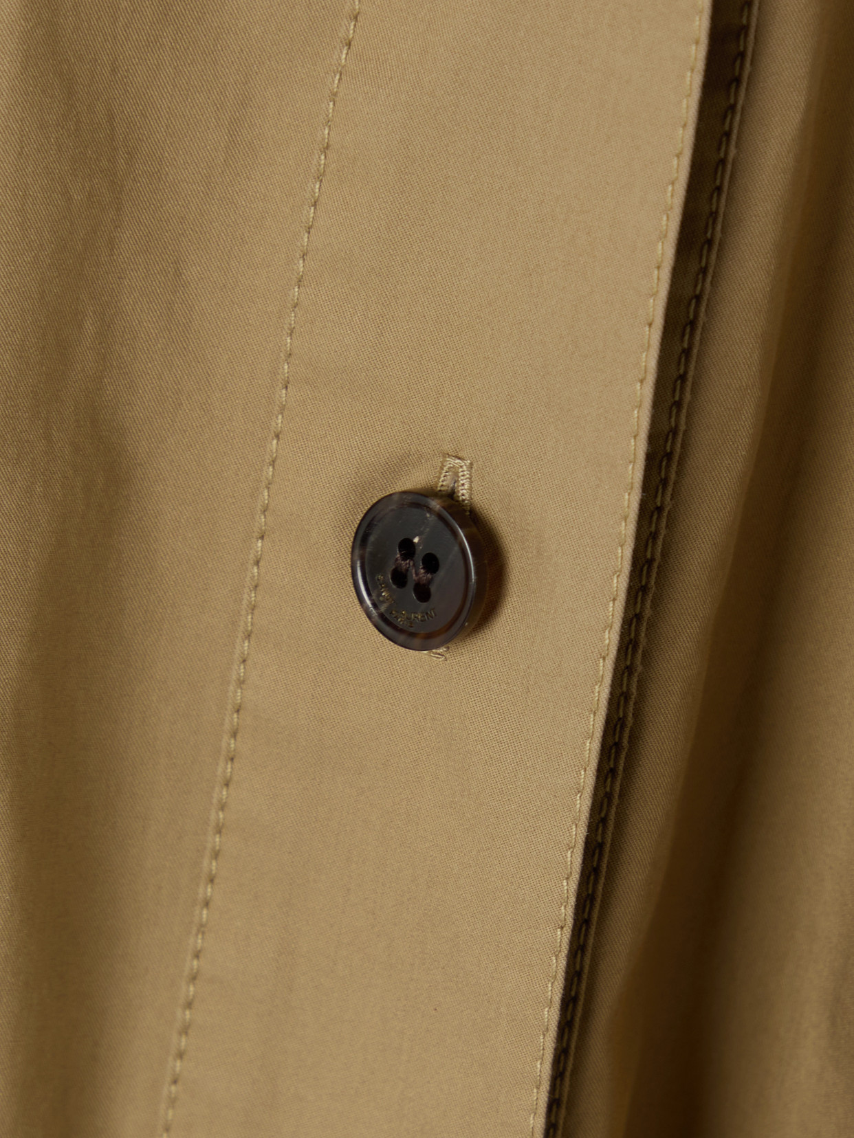Saint Laurent Belted Cotton-poplin Shirt In Neutrals