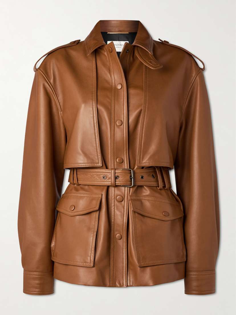 Saint Laurent Belted Leather Jacket
