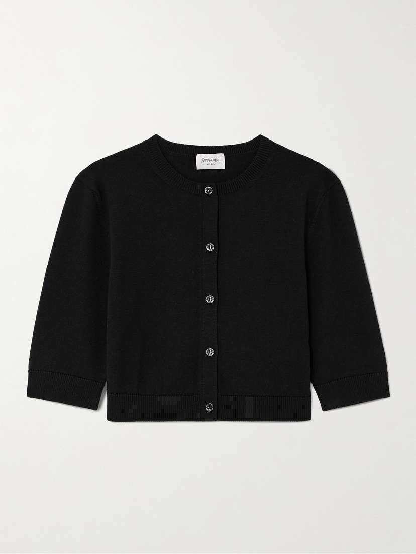Saint Laurent Cropped Wool Cardigan