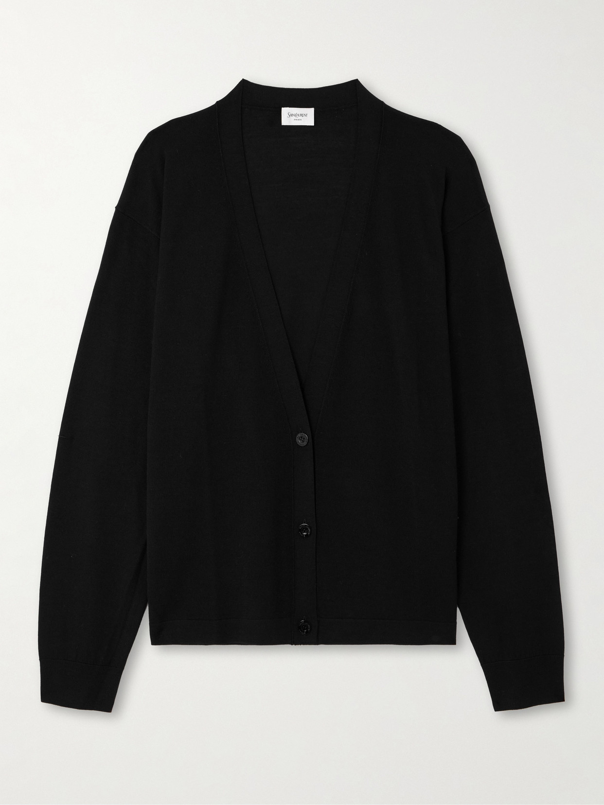 Saint Laurent Wool Cardigan In Black
