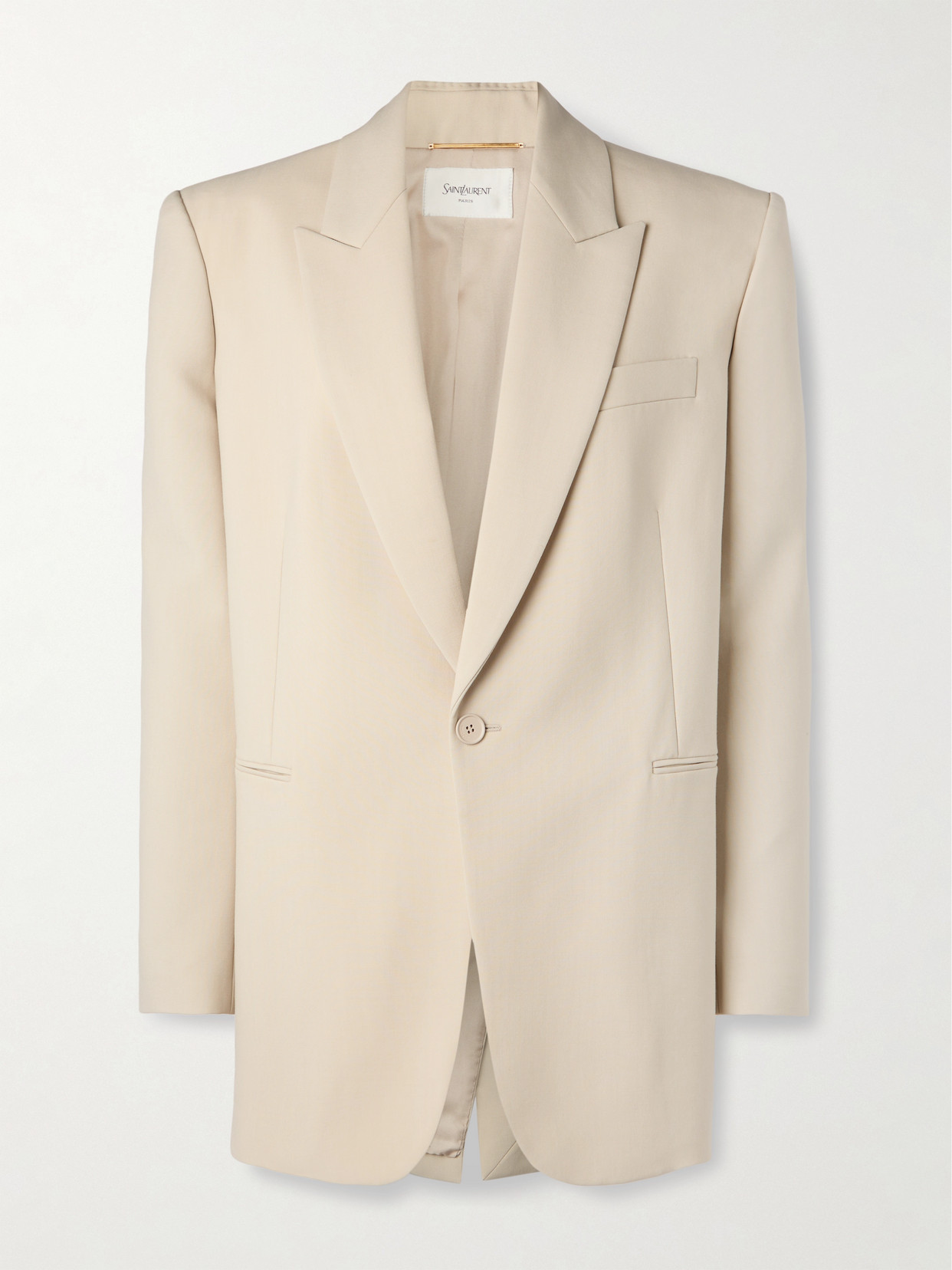 SAINT LAURENT - Oversized Wool Blazer - Beige