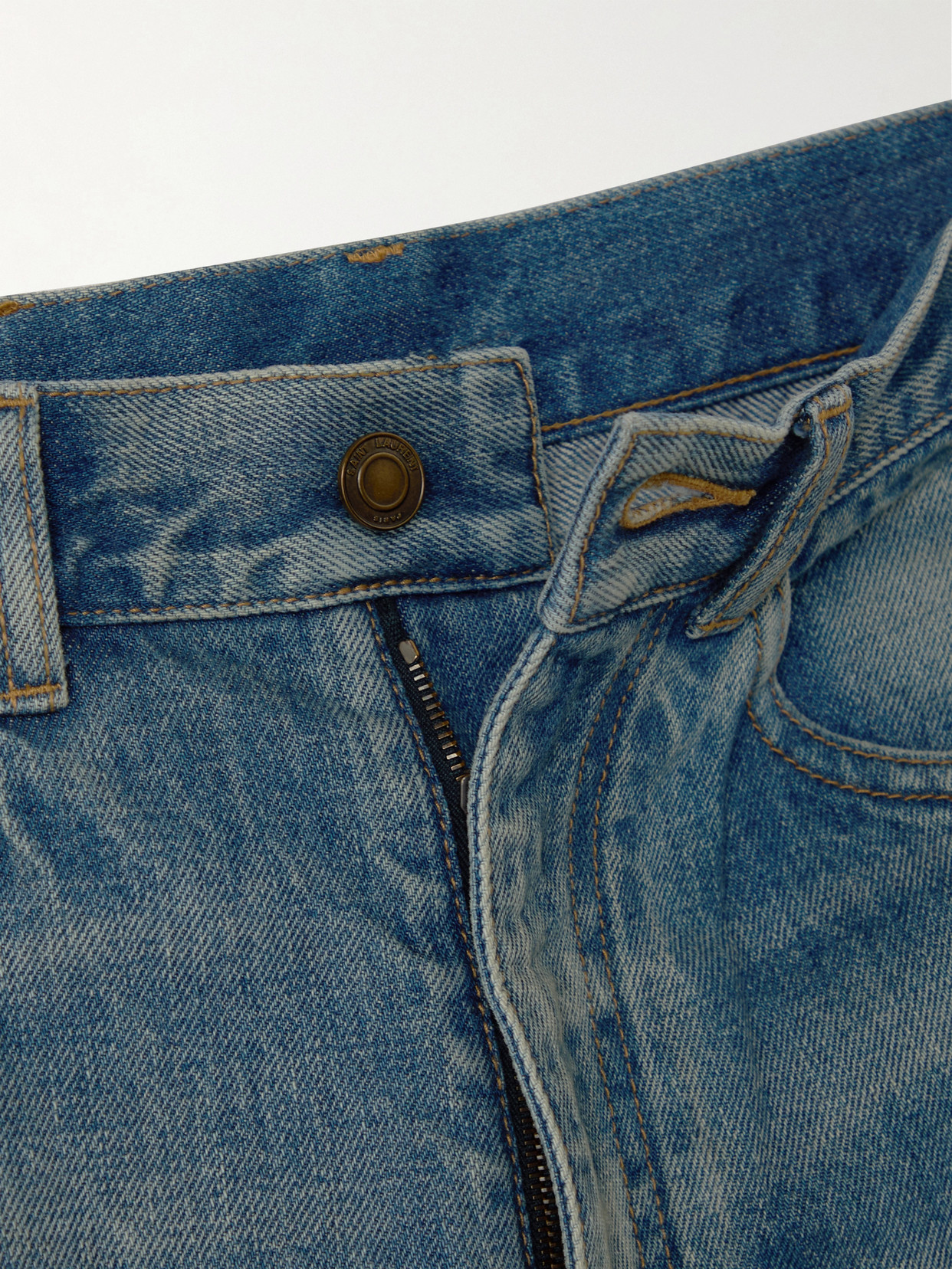 Saint Laurent High-rise Bootcut Jeans In Blue