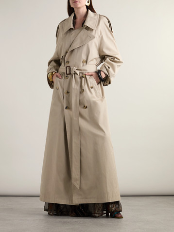 Saint Laurent Oversized belted cotton-twill trench coat