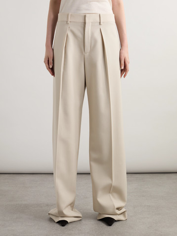 Saint Laurent Pleated wool straight-leg pants