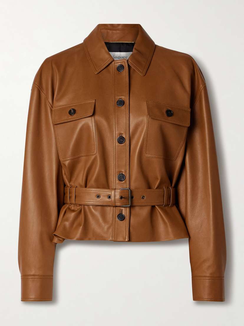 Saint Laurent Belted Leather Jacket