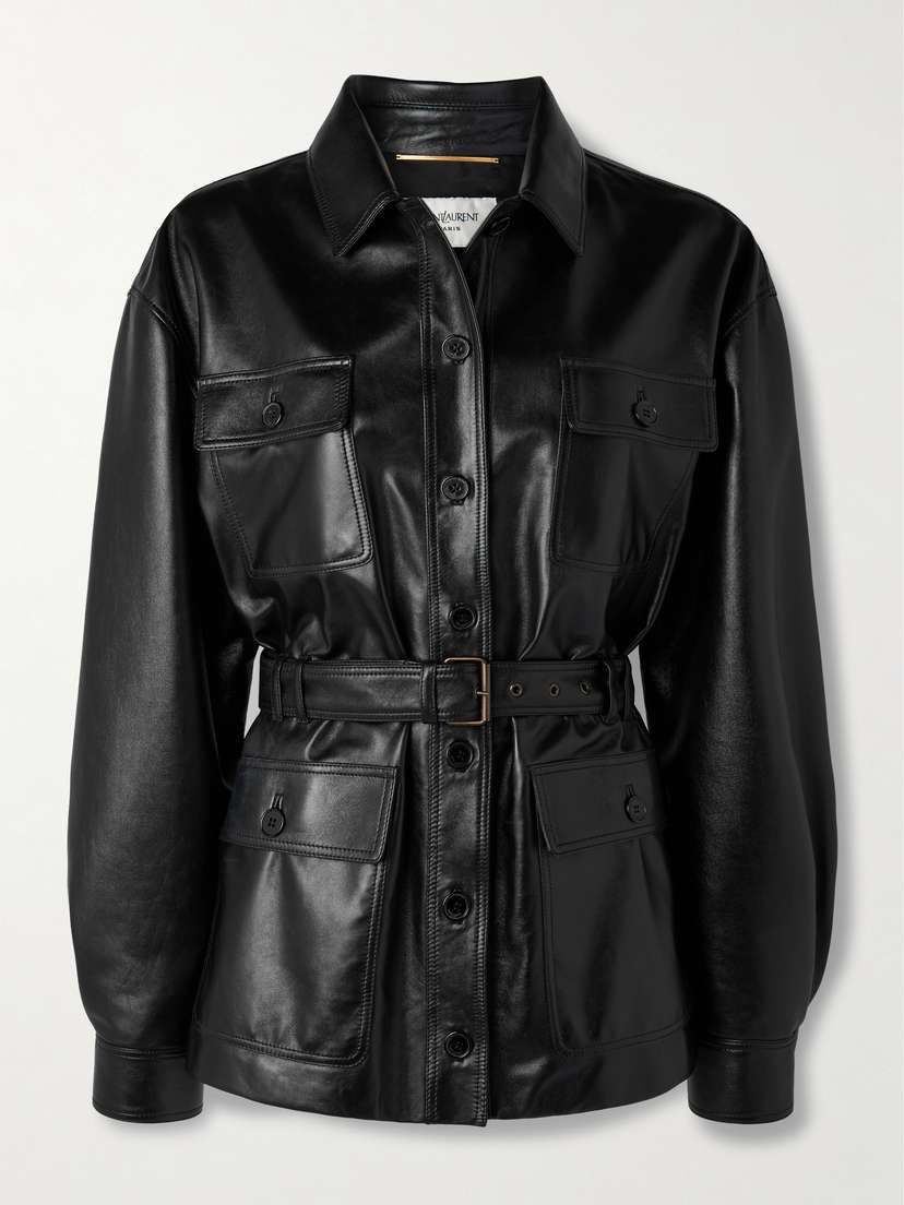 Saint Laurent Belted Leather Jacket