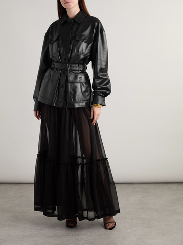 Saint Laurent Belted leather jacket