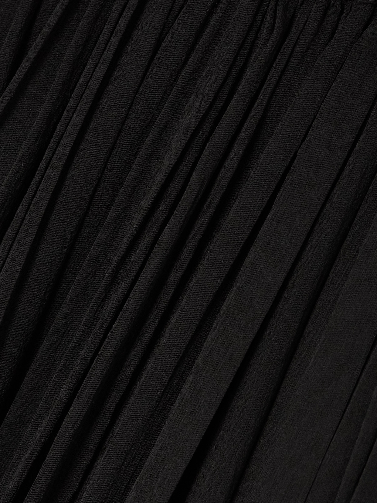 Tiered Gathered Silk-Chiffon Maxi