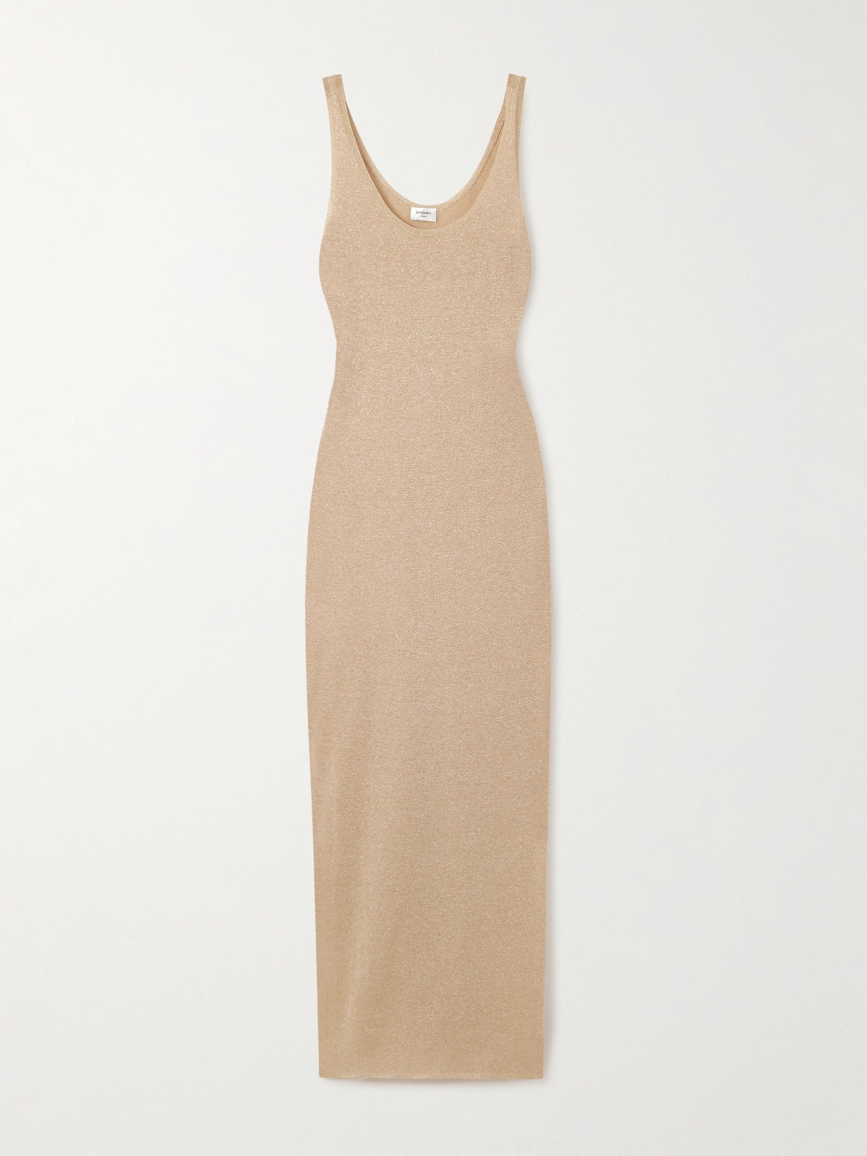Saint Laurent Metallic Knitted Maxi Dress