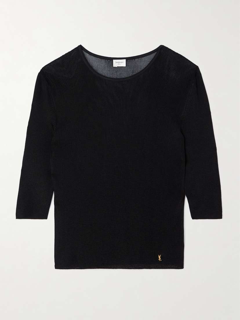 Saint Laurent Embellished Knitted Top