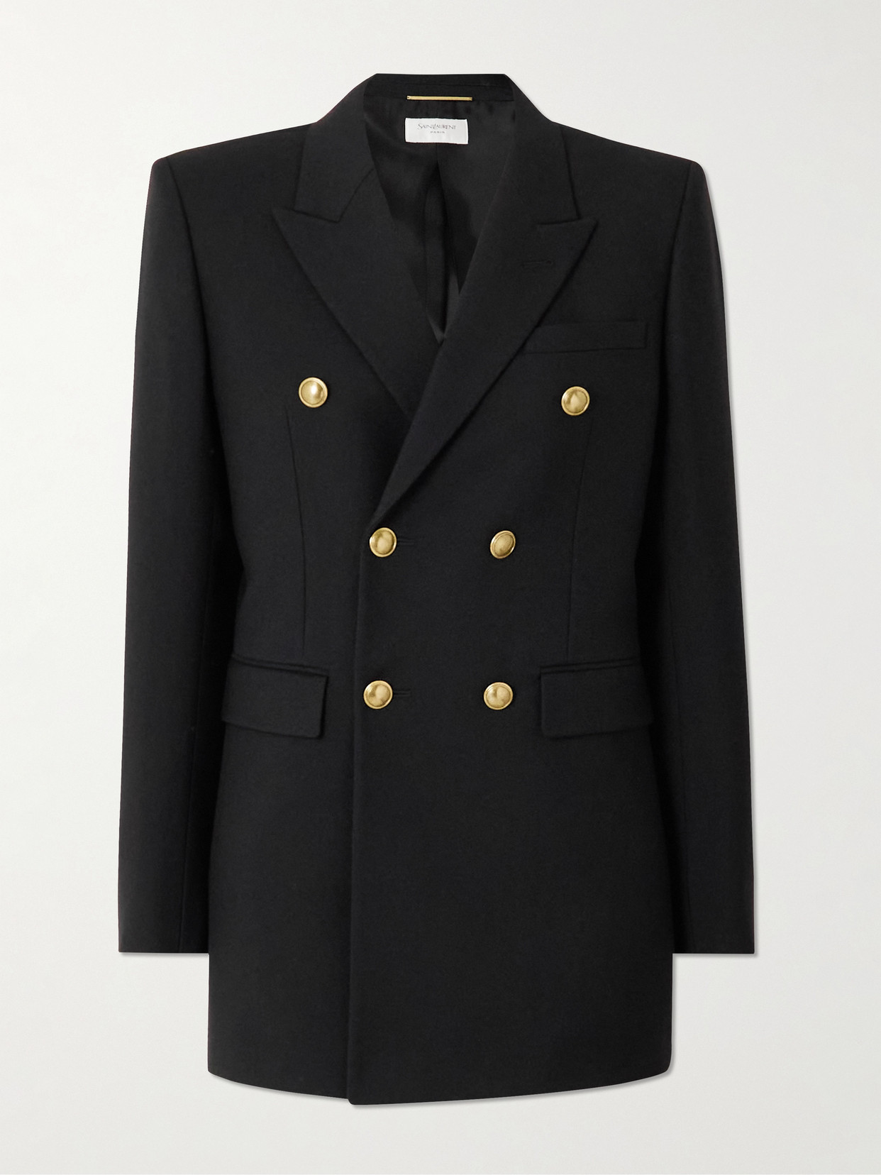 Saint Laurent Women's Woolã² Double-breasted Jacket In Black