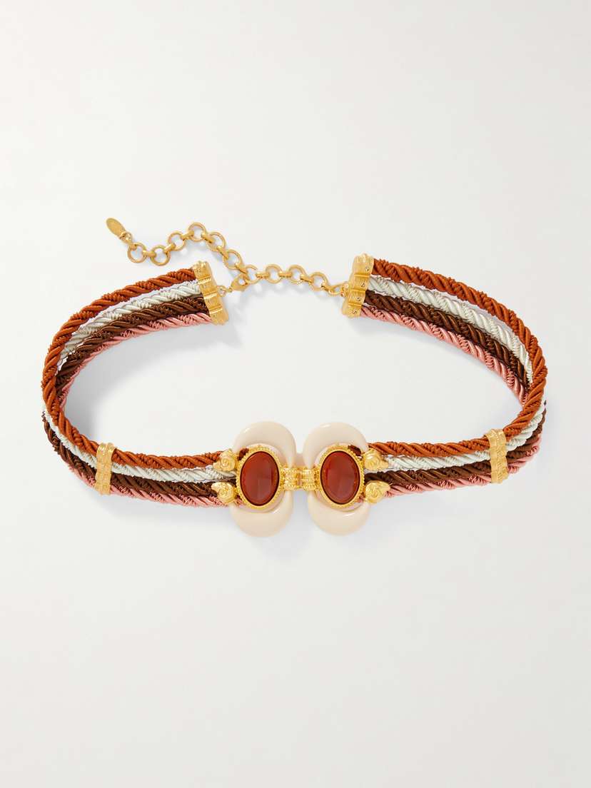 Sonia Petroff Aries Embellished Cord Belt