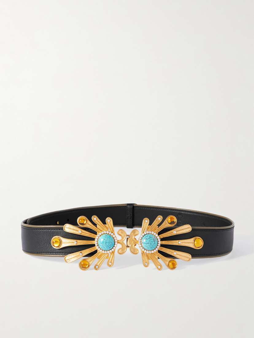 Sonia Petroff Kiss Fish Embellished eather Belt