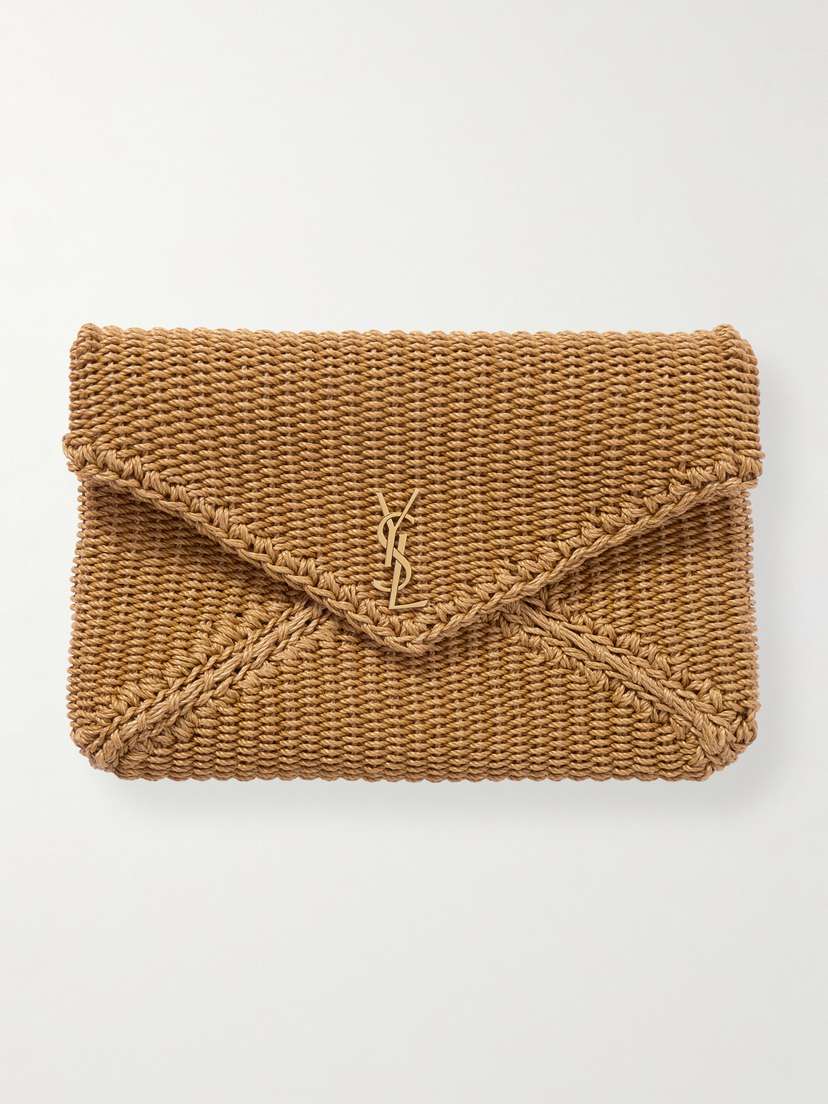 Saint Laurent Cassandre Straw Clutch
