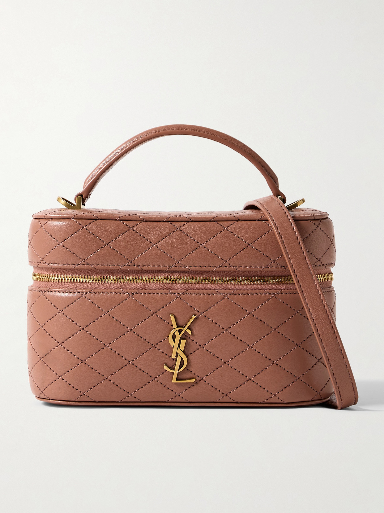 Saint Laurent Gaby Vanity Mini Quilted Leather Shoulder Bag In Pink