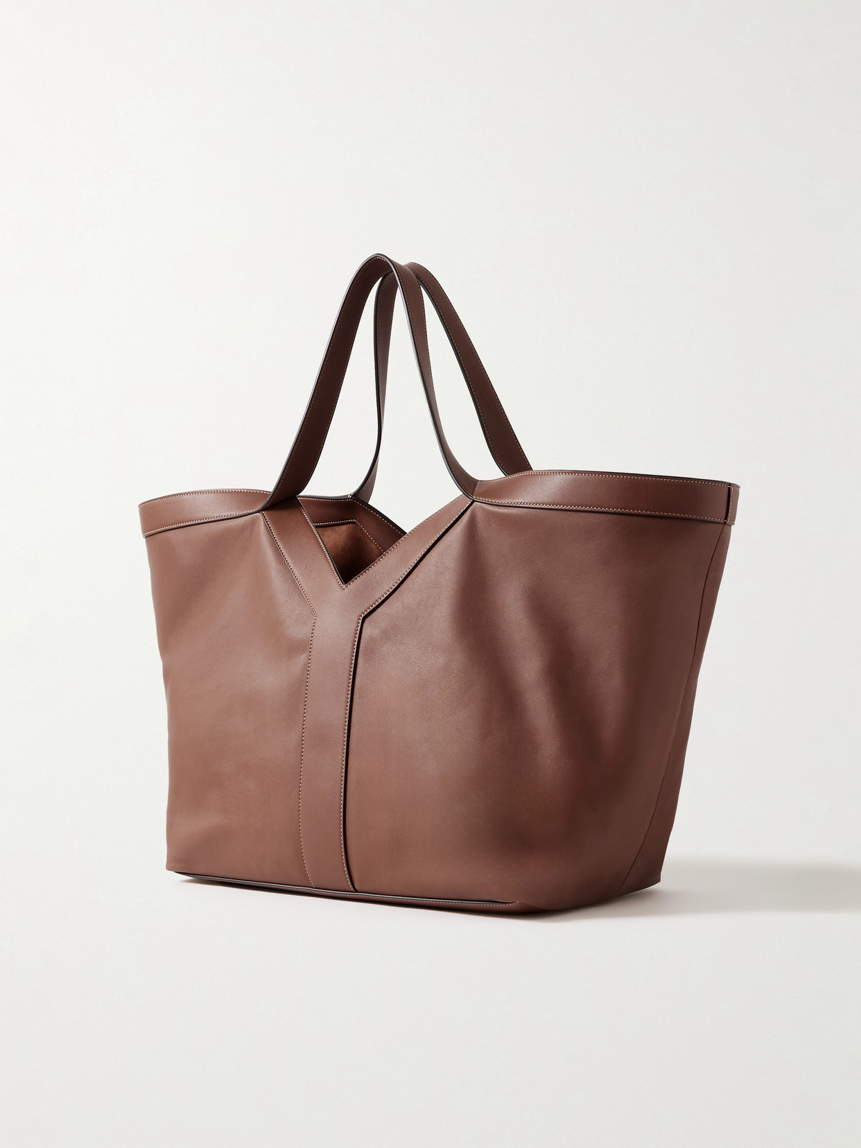 Saint Laurent Y Leather Tote In Brown
