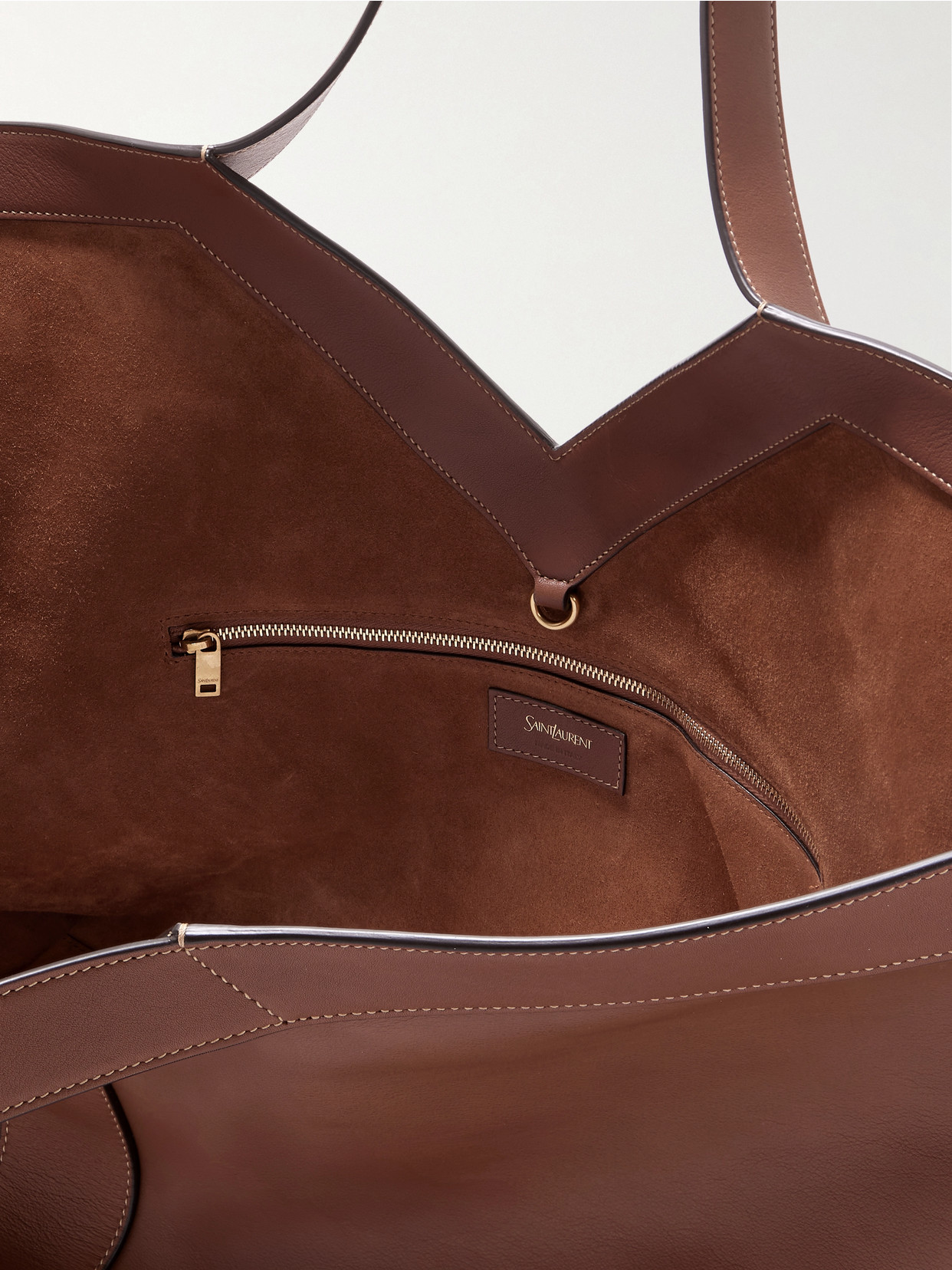 Saint Laurent Y Leather Tote In Brown