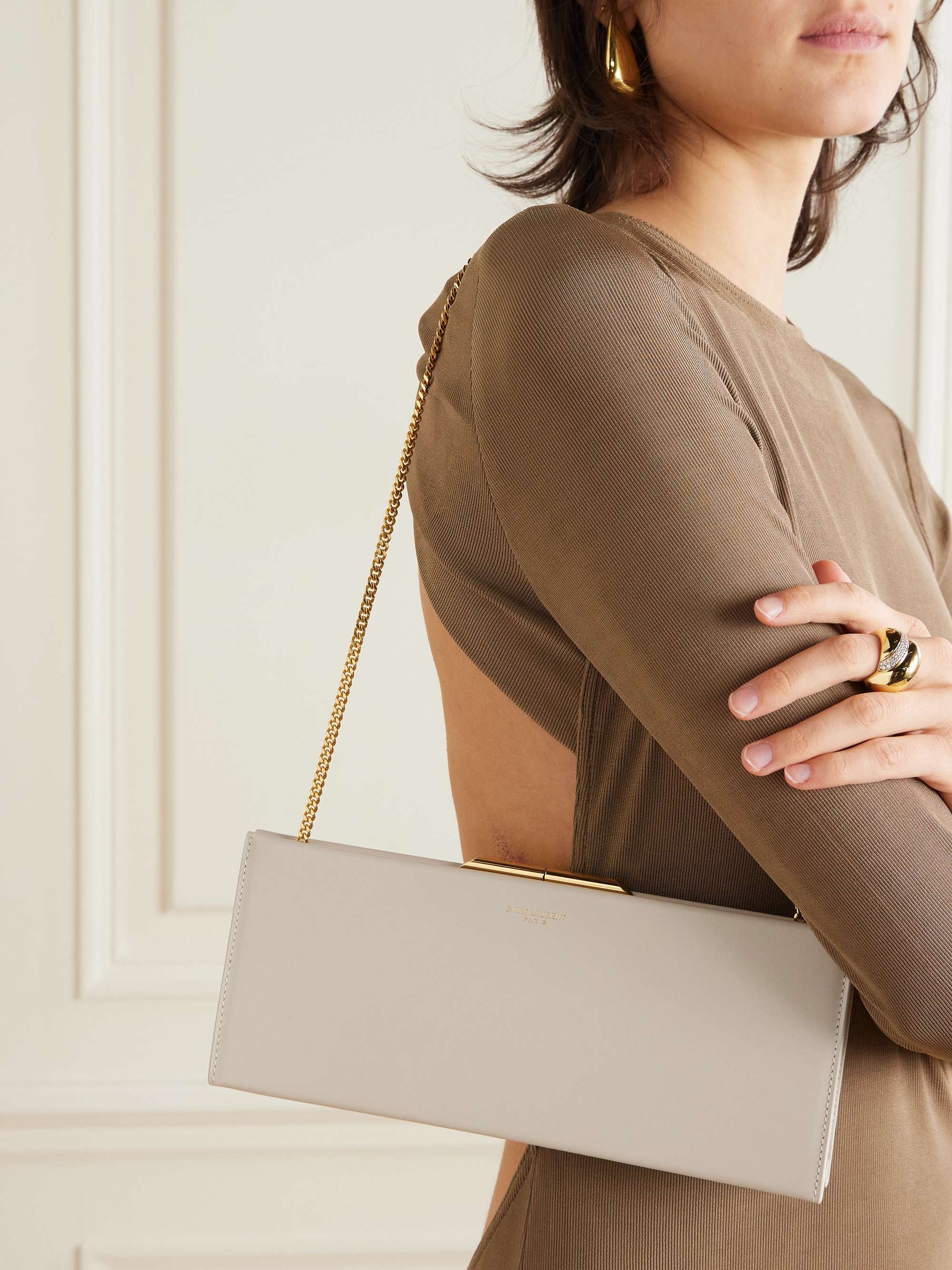 SAINT LAURENT Leather clutch