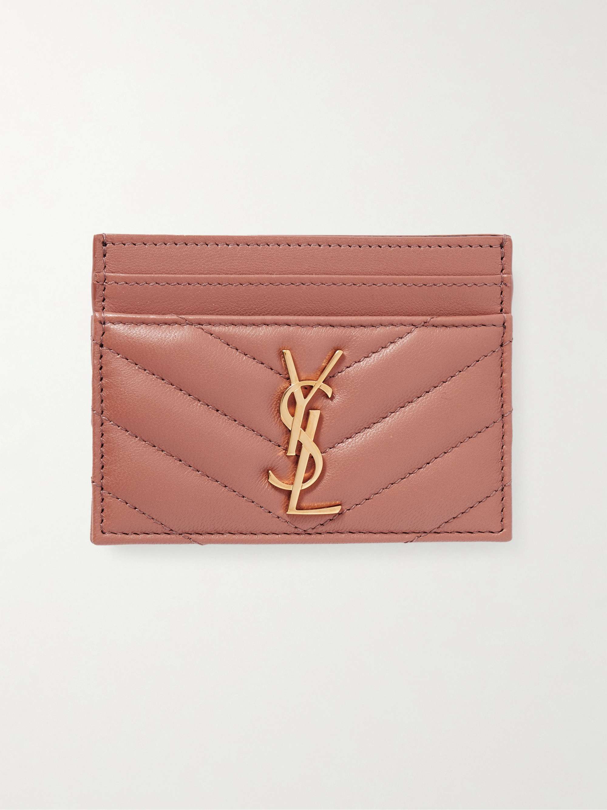 Pink ysl card holder outlet