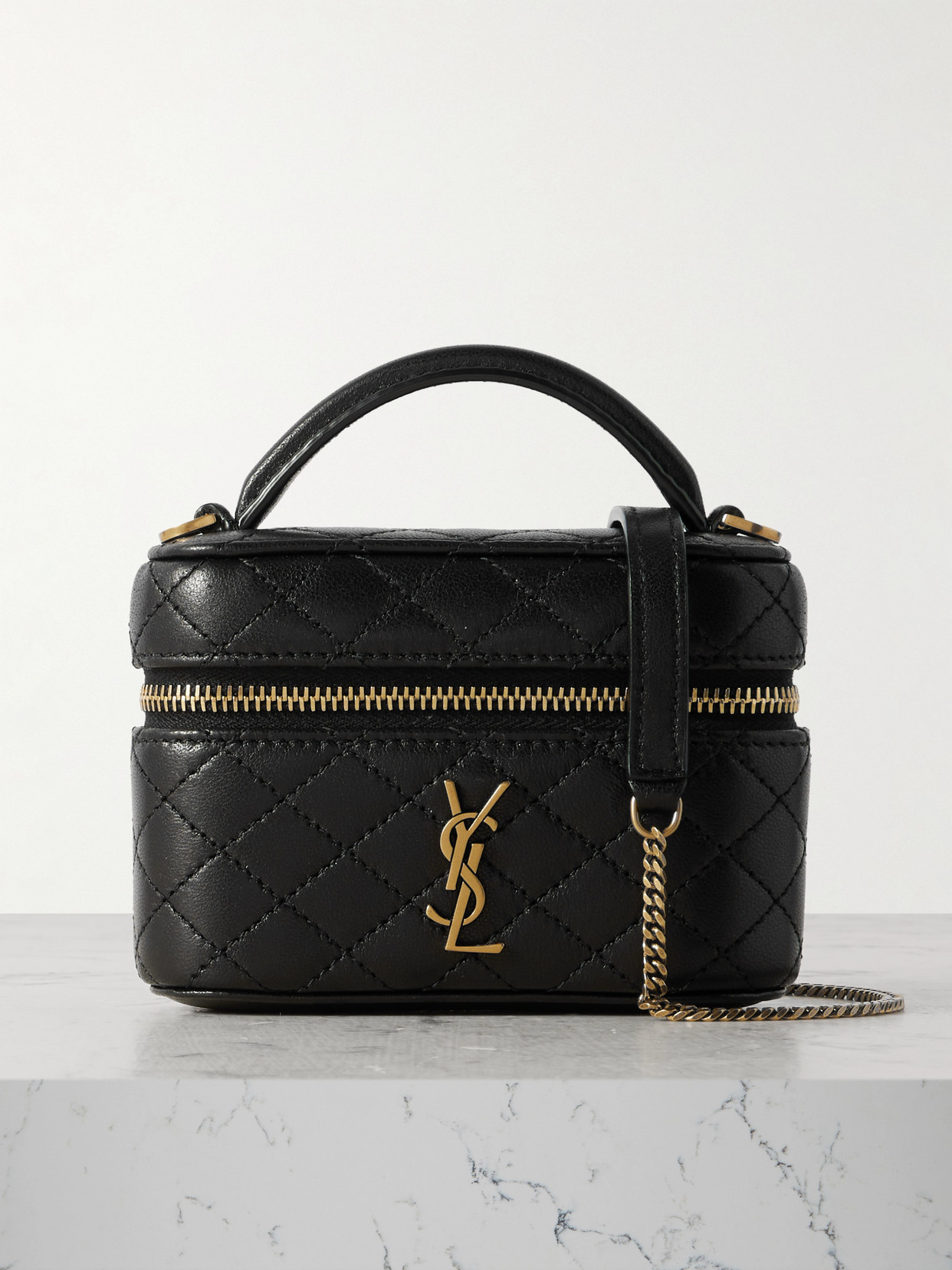 SAINT LAURENT GABY VANITY MICRO QUILTED LEATHER SHOULDER BAG