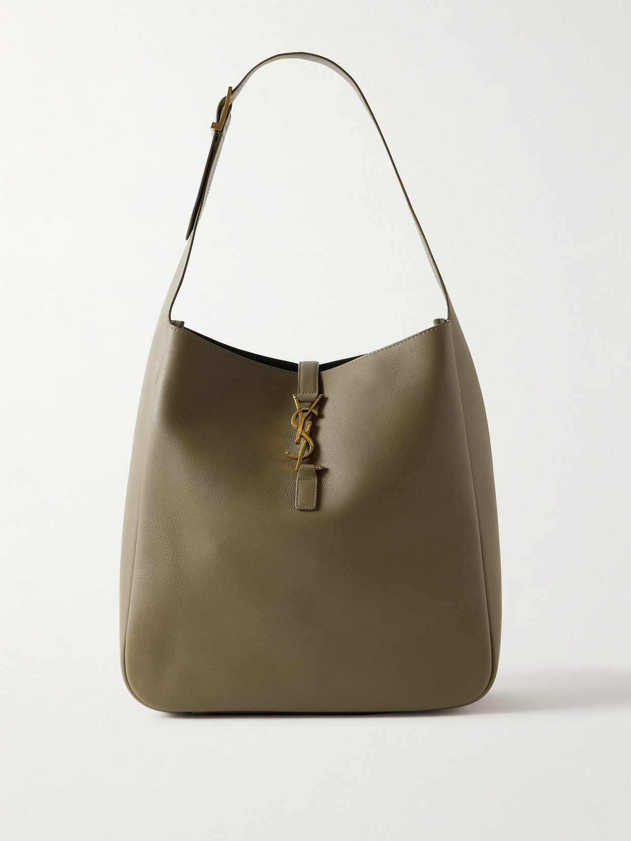 Saint Laurent Le 5 À 7 Supple Large Leather Shoulder Bag In Green
